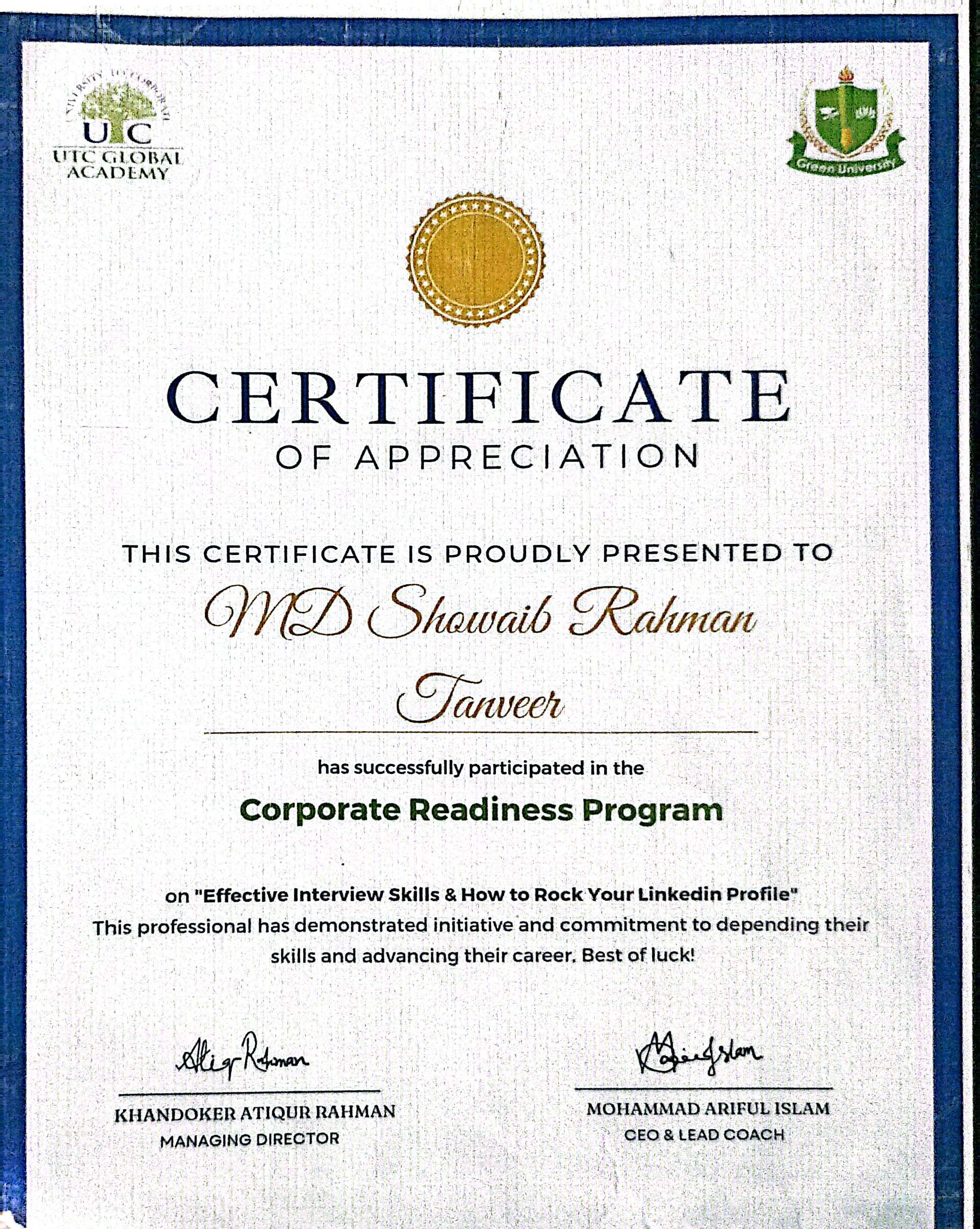 Corporate Readiness Program